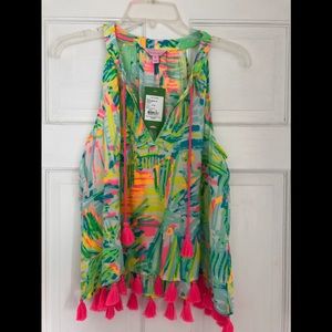 Lilly Pulitzer Roxi top sea salt and sun